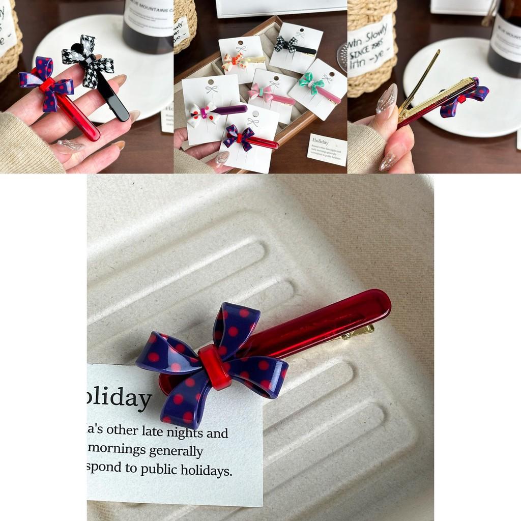 Simple And Stylish Duckbill Hair Clips With Delicate Bow Design For Womens Fashion