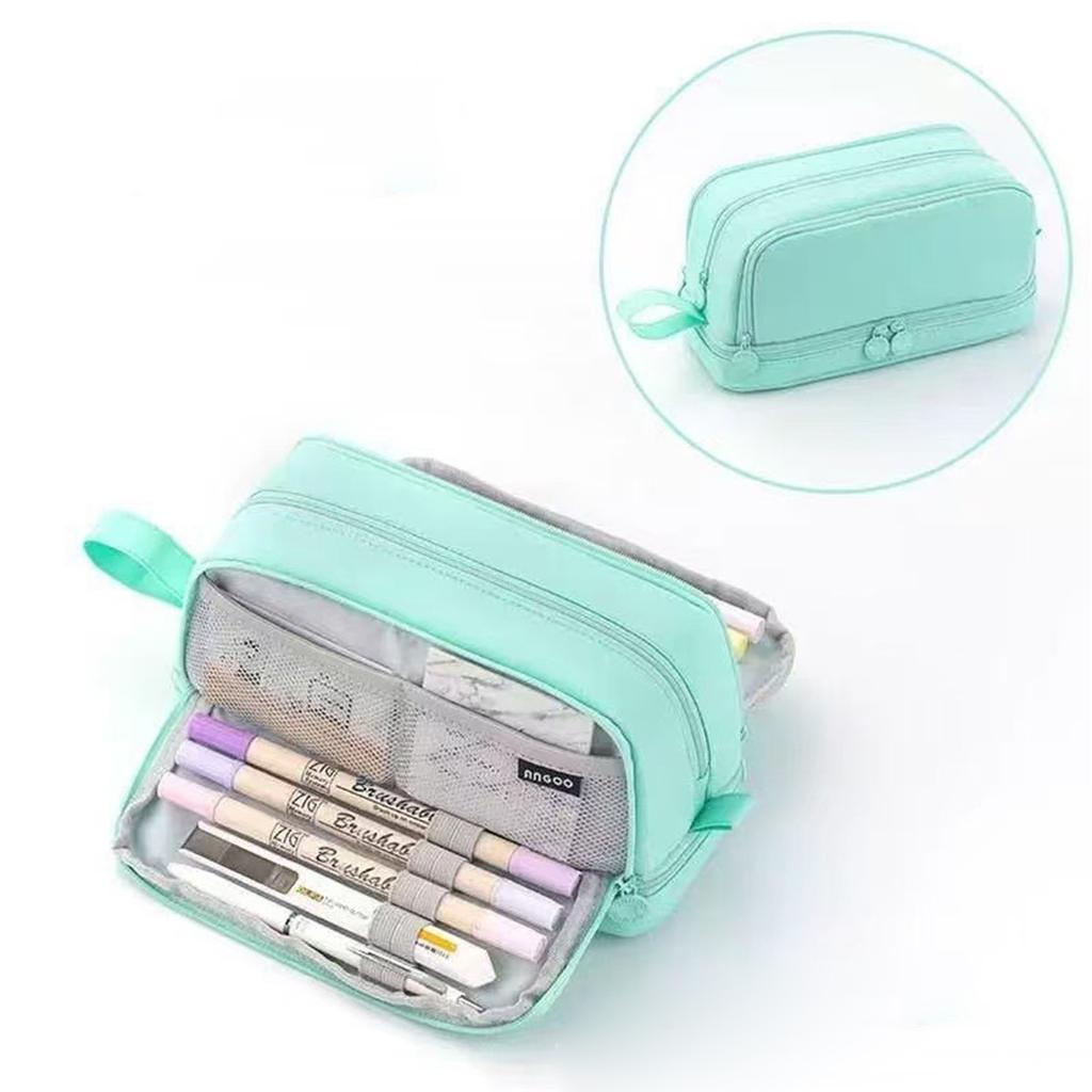 High-value Japanese Style Large-capacity Pencil Case Korean Version Junior High School Student Canvas Stationery Bag Boys And Girls Cute Pencil Case