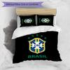 Brazil national football team Pattern Printed 3PCS Bedding Set Soft Skin-Friendly Washable Duvet Cover & Pillowcases Set All Season Bedroom