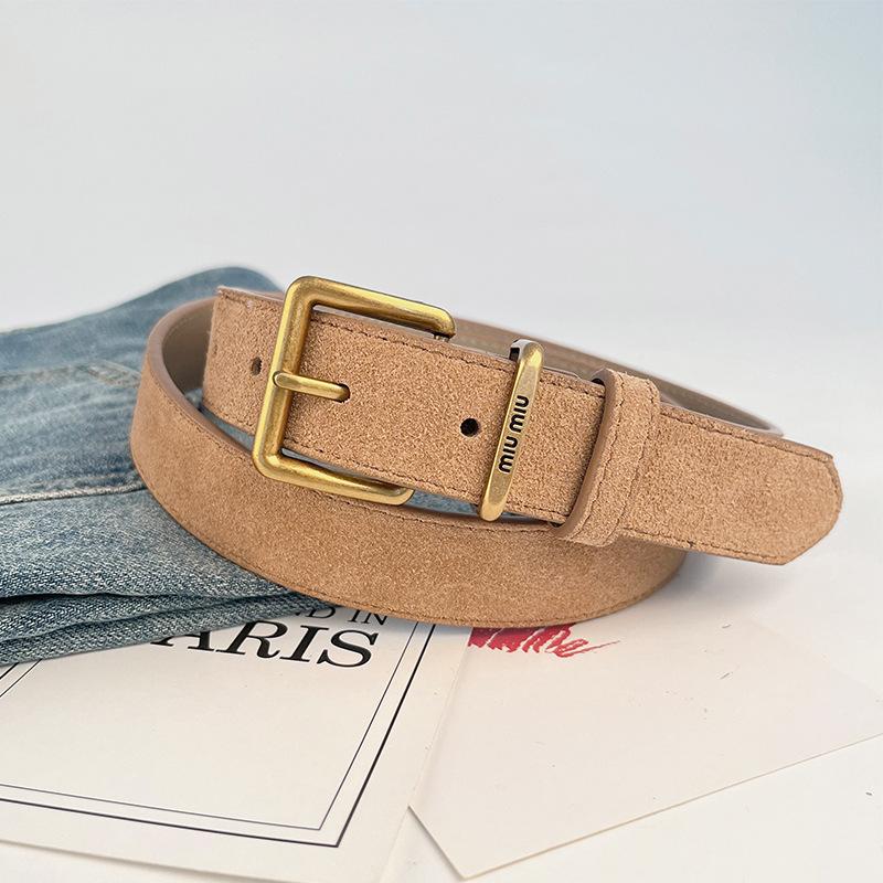 

Reverse Velvet Matte Genuine Leather Women s Belt Cowhide Retro Pin Buckle Women s High-end Sense with Skirt Jeans Simple and Versatile 105cm