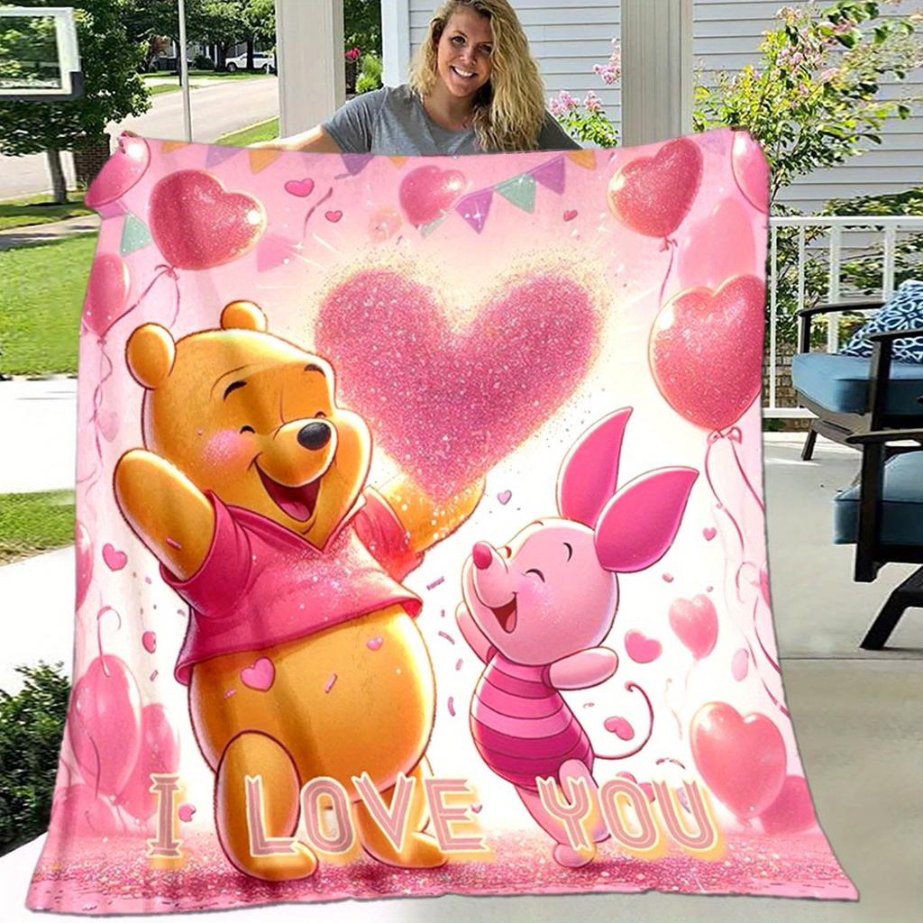 1pc Winnie The Pooh Printing Blanket - Soft, All-Season Throw for Living Room, Bedroom,Personalized Gift with Adorable Cartoon Design