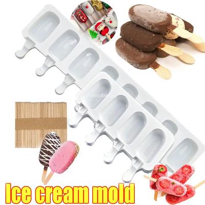 Silikon-Eiscreme-Form, DIY-Schokoladen-Dessert-Eis am Stiel-Formen, Tablett, Eiswürfelbereiter, hausgemachte Werkzeuge, Sommer-Party-Zubehör