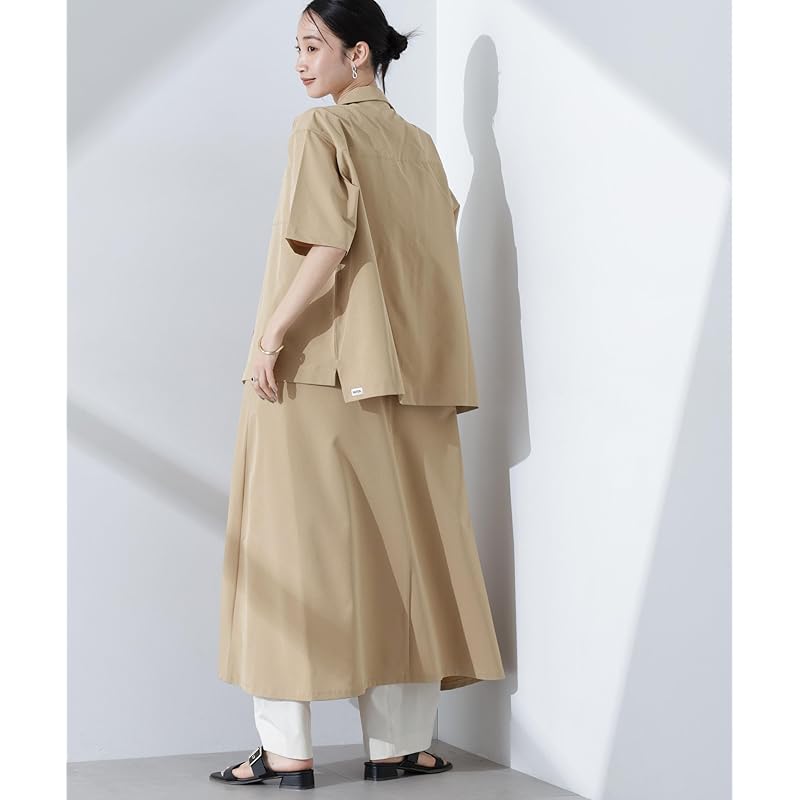 [Nano Universe] Open Collar Shirt Multifunctional Lightweight Stretch-SHELTECH (Setup Possible) Ladies F 040 Beige 673-5121303