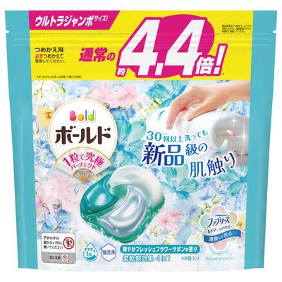 Bold Laundry Detergent Gel Ball 4-in-1 Fresh Flower Soap Refills (48 Count) [Amazon.co.jp Exclusive]