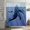 Underwater World Shower Curtain Large Size Blue Whale Print Waterproof Bath Decor for Home Hotel Use Bathroom Decoration Customi