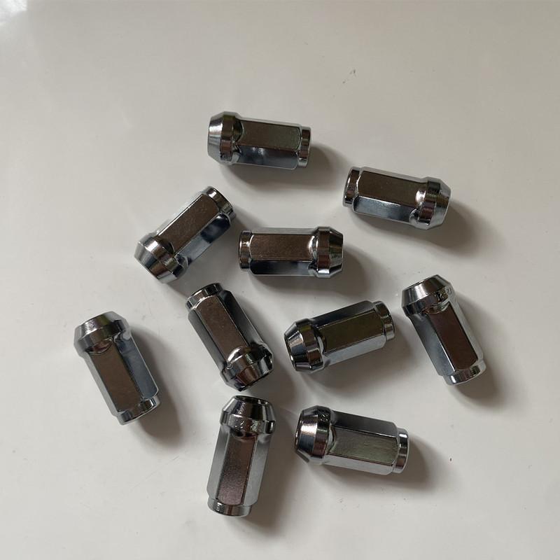 Key 19mm Lug Nuts 45mm height m12x1.25, m12x1.5 , m14x1.5 , m14x2,1/2"-20,Thread Cone Seat Car Wheel Nuts Sliver 10 Pcs