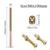 10pcs M6x40/60/80/90/100mm Furniture Bolts Nut Set Hex Socket Screw with Barrel Nuts For Bed Chair Cabinet