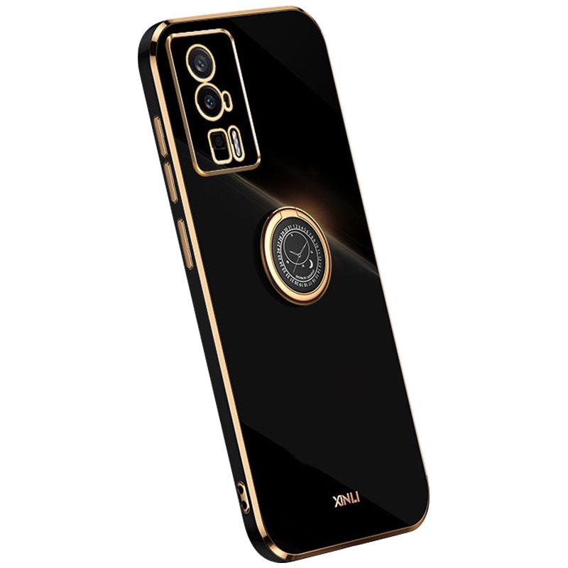 

XINLI Чехол-подставка для телефона Xiaomi Poco F5 Pro 5G/Redmi K60 Pro 5G/K60 5G, Электролитическая задняя крышка из ТПУ для защиты от падений Black