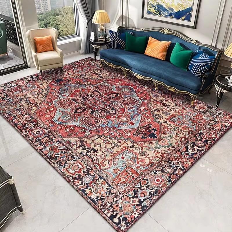 Retro Persian Ethnic Carpets Turkish Rugs for Living Room Bedside Bedroom Vintage Floor Mats Entrance Doormat Carpet Large Rug