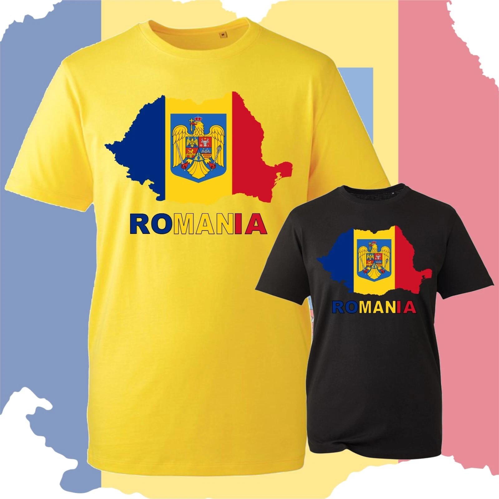 Romania Football T-Shirt, Soccer Fans Sports, Romania Flag Tee, Badge T-Shirt M