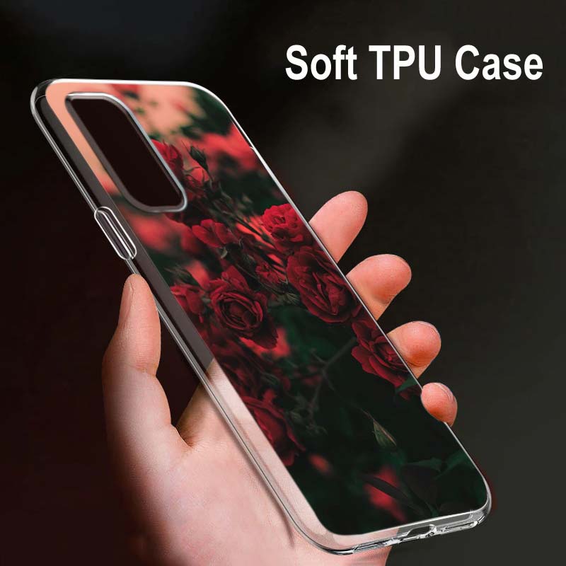 

Красный цветок розы для OPPO Reno7 SE 6 5 ZF 4G 5G Find X2 X3 Neo Lite Pro Plus прозрачный мягкий чехол для телефона Coque OPPO Reno7 5G