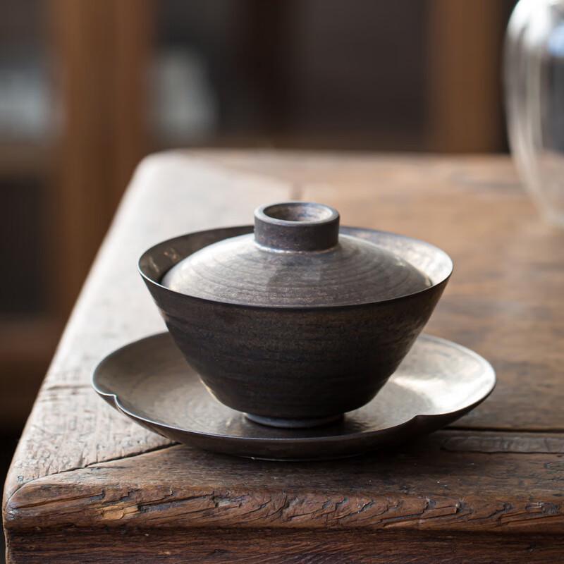 Shangqi Jingdezhen Handmade Wood-Fired Rust Glaze Gaiwan