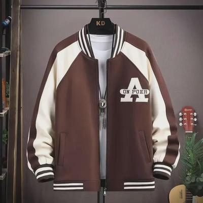 2023 Men's Trendy Hong Kong Style Baseball Jacket for Spring and Autumn - Youthful and Stylish