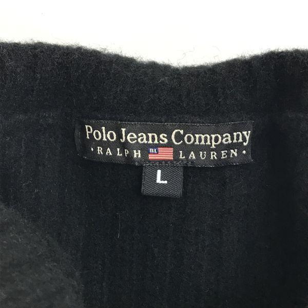 Excellent Condition POLO JEANS CO RALPH LAUREN Wool Turtleneck Sweater L Women Black