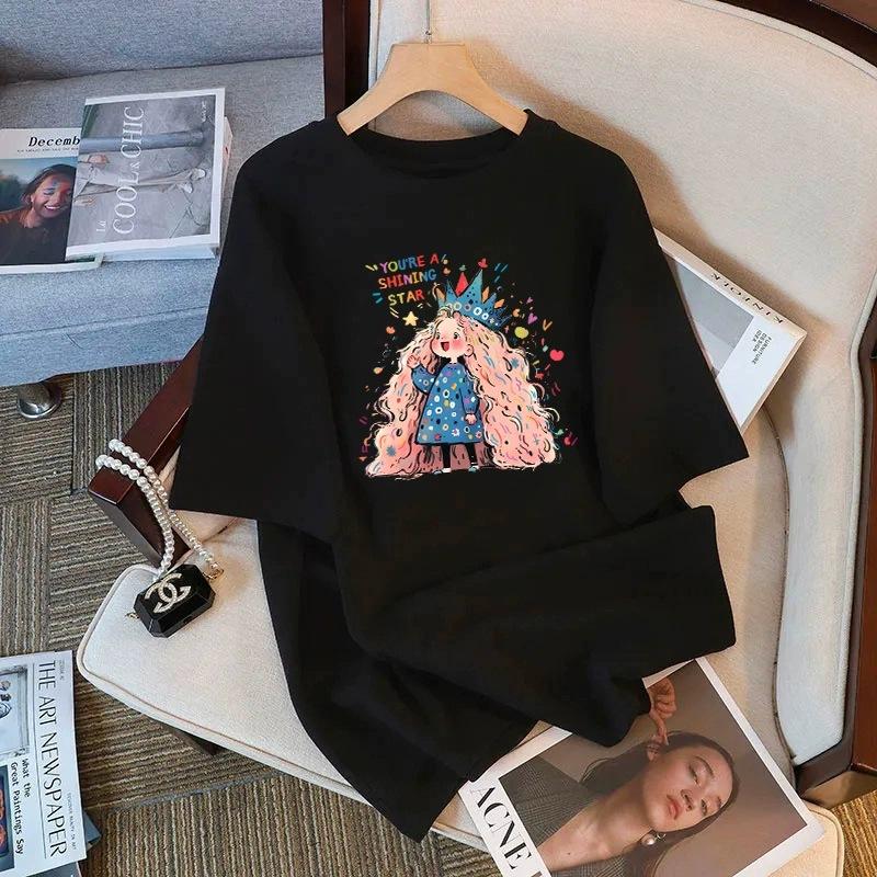 Tricou cu mânecă scurtă din bumbac pur, alb, pentru femei, de vară, nou, de dimensiuni mari, design lejer, imprimat, subțire, cu mânecă jumătate