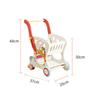 Wooden Infant Pusher Cart Cutout Openings Push Stacking Rings Play for Young