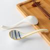 Japanese Ceramic Long Handle Soup Spoon