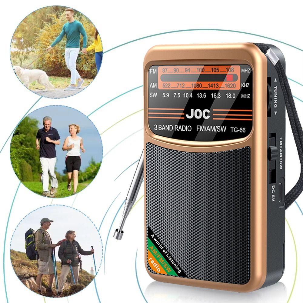 Gifts Full Band FM AM SW Radio Built-in Speaker Pointer Rechargeable Operated Emergency Radios Radio for Elderly Small Radio