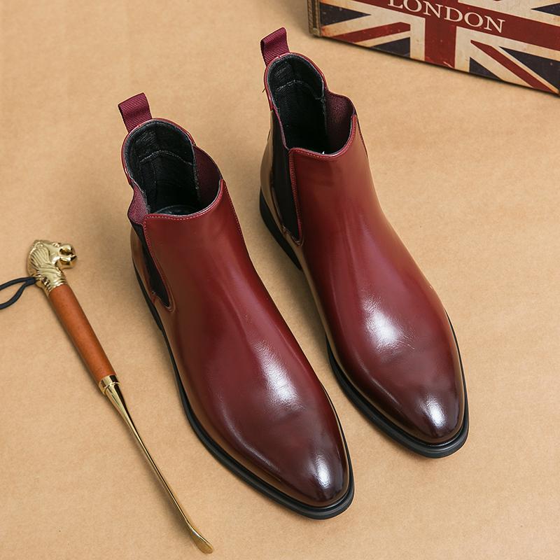 Red Soled Boots for Men Casual Business Brand Ankle Boots European Style Red Size 38-46 for Men Boots