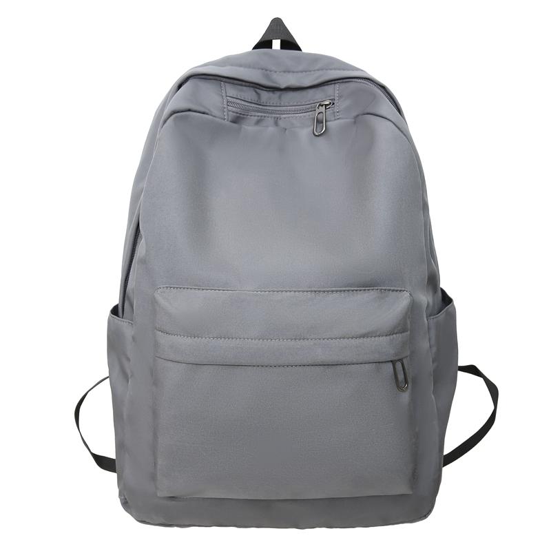 

Сплошной цвет Студенческий школьный женский рюкзак большой емкости Мужской дорожный рюкзак серый