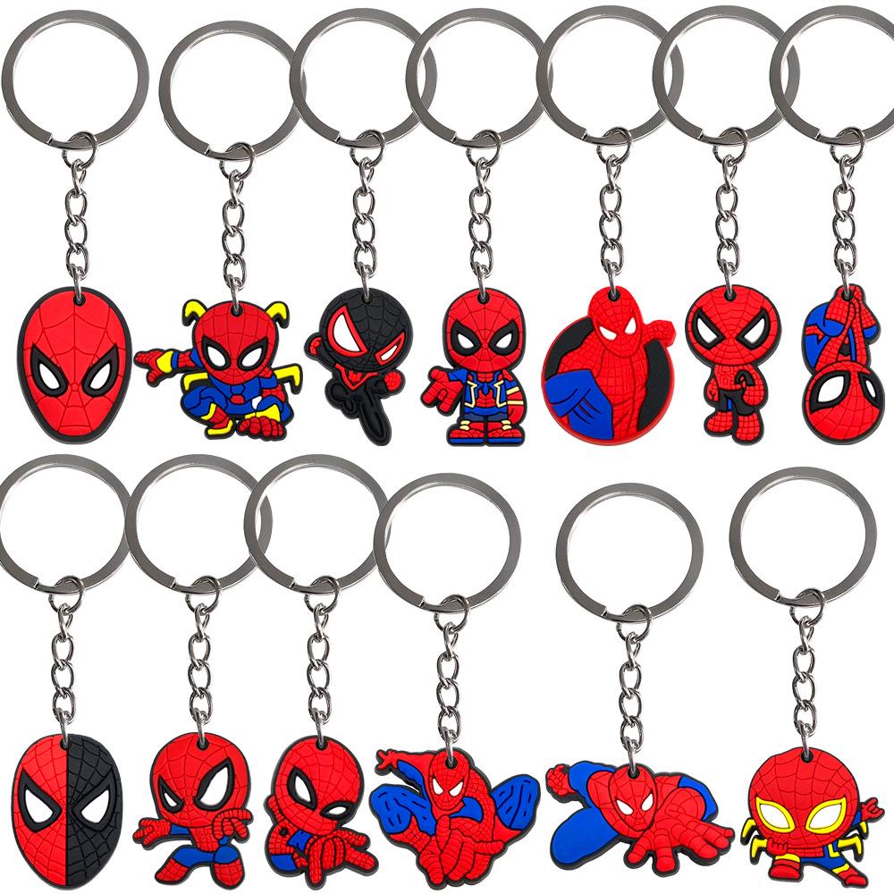 Spider-Man Cartoon Keychain Set – PVC Soft Rubber Bag Charms, Bestseller