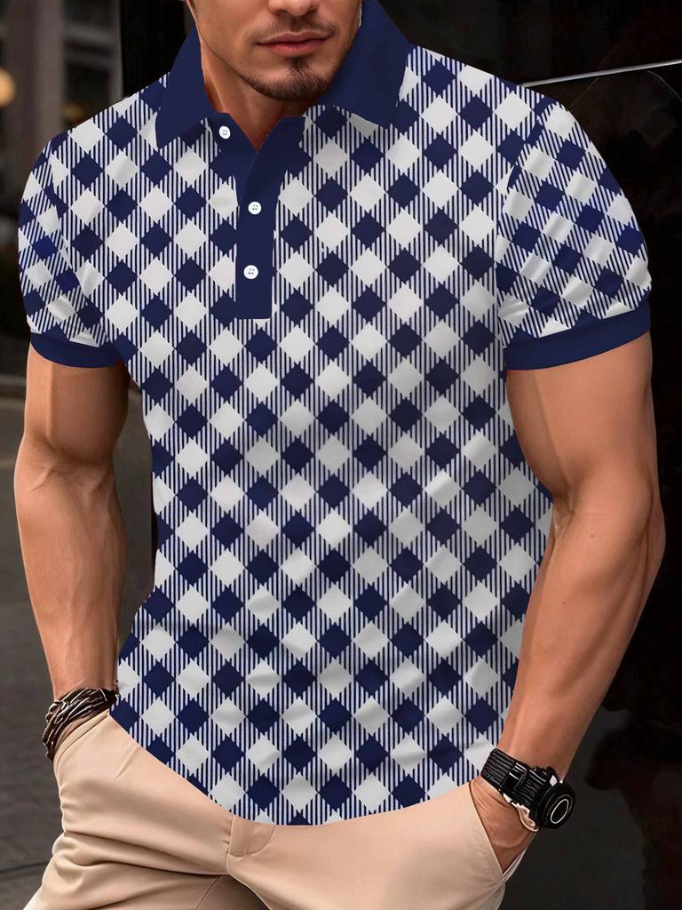 Printed Design – Not Textured Summer Men's Casual Breathable Short-Sleeve T-Shirt, Men's Clothing BM14 Men's Short Sleeve - Casual Summer Golf and