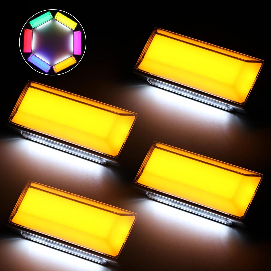 OPPLIGHT LED Side Marker Lamps with Roadside Light Compatible with Yellow and White Color Options Available of Function, Waterproof, IP67, DC10V-50V,
