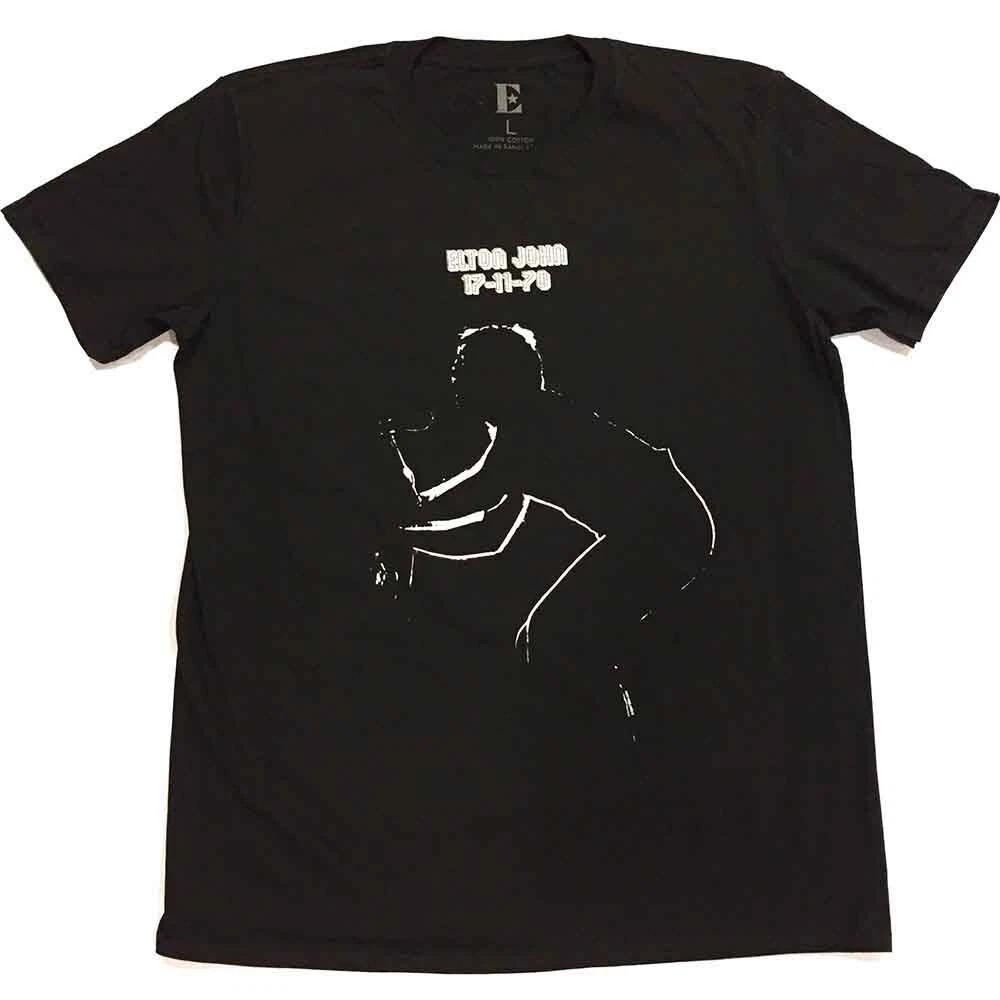 Rockoff Trade Men s Elton John 17.11.70 Album T - Shirt, Black, X-Large S
