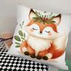1pc Flower Fox Pillow Case Square Bedroom Sofa Leisure Comfort Cushion Car Living Room Home Decoration