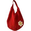 Large-capacity Seaside Vacation Flower-knitted Beach Bag Fashionable Single-shoulder Commuter Tote Bag