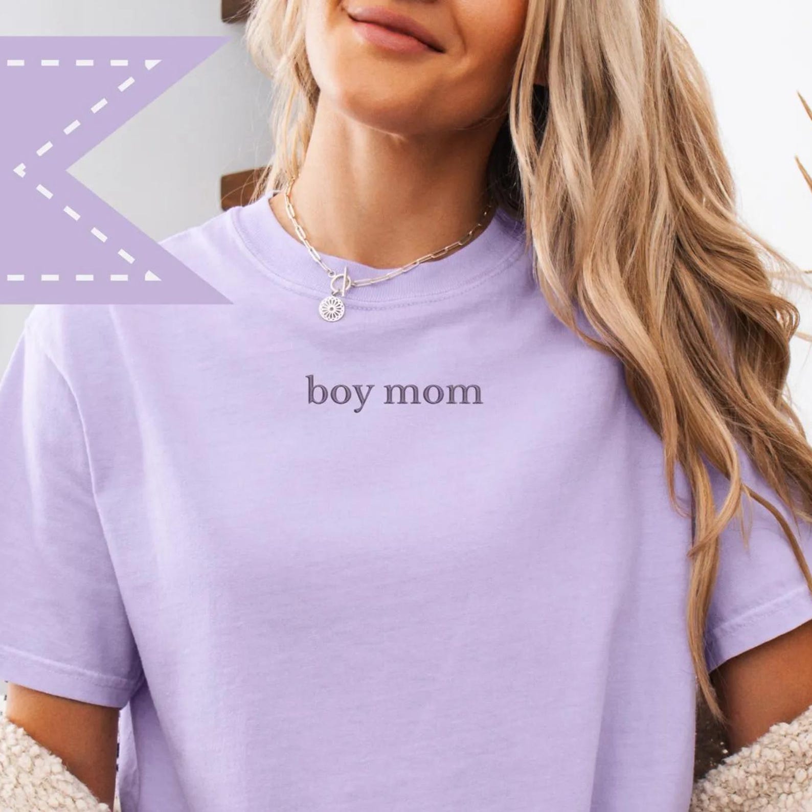 Boy Mom Embroidered Shirt, Custom Embroidery, Custom Birthday Gift, Custom Gift for Her Him S