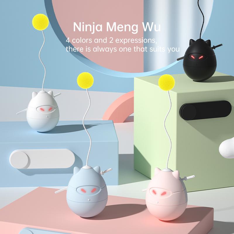 Funny Cat Toy Ninja Tumbler Toys Interactive Cat Teaser Toy Pet Toys with Rotating and Stumble Smart Companion Toy for Cats
