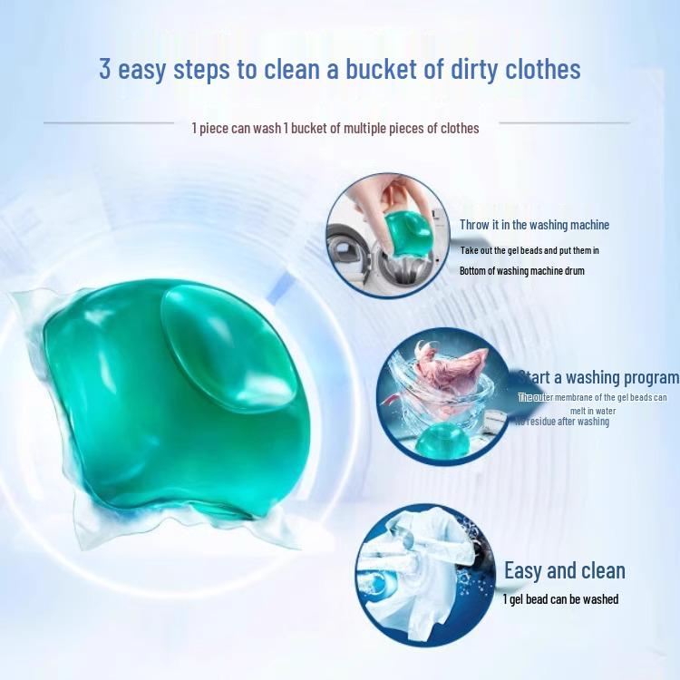 Laundry Pods with Fragrance Beads – Long-lasting Scent, Softening, and Color Protection Detergent Granules.