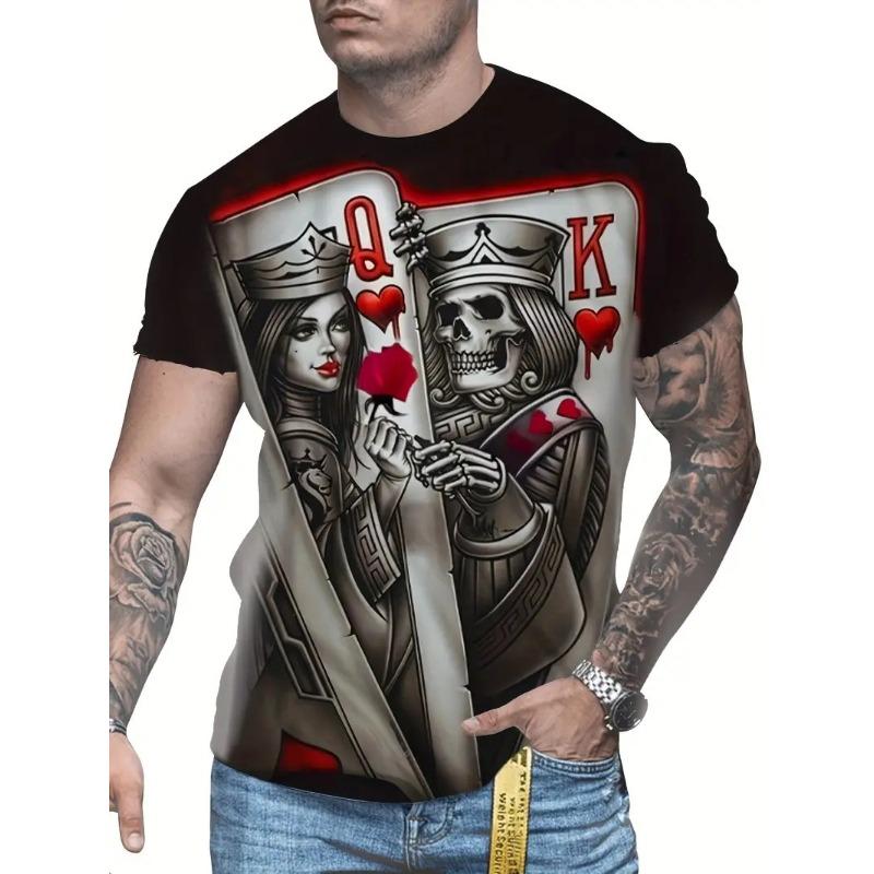 Pánské 3D tričko s krátkým rukávem, potištěné, volné, ležérní, s kulatým výstřihem, top s krátkým rukávem, trička dámská