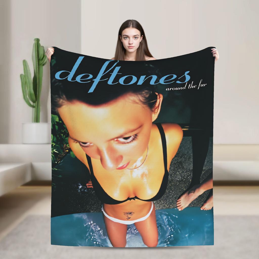 Deftones Metal Band Warm Soft Blanket  Picnic Plush Throw Blanket Pattern Couch Chair Flannel Bedspread Sofa Bed Cover