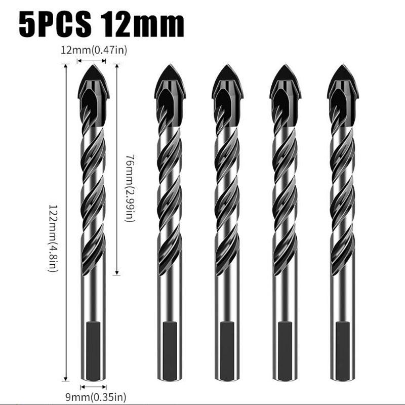 Tile Puncher Wall Drill Glass Cement Concrete Drill Bit Alloy High Hardness Triangulator Drill Multi-function Tools
