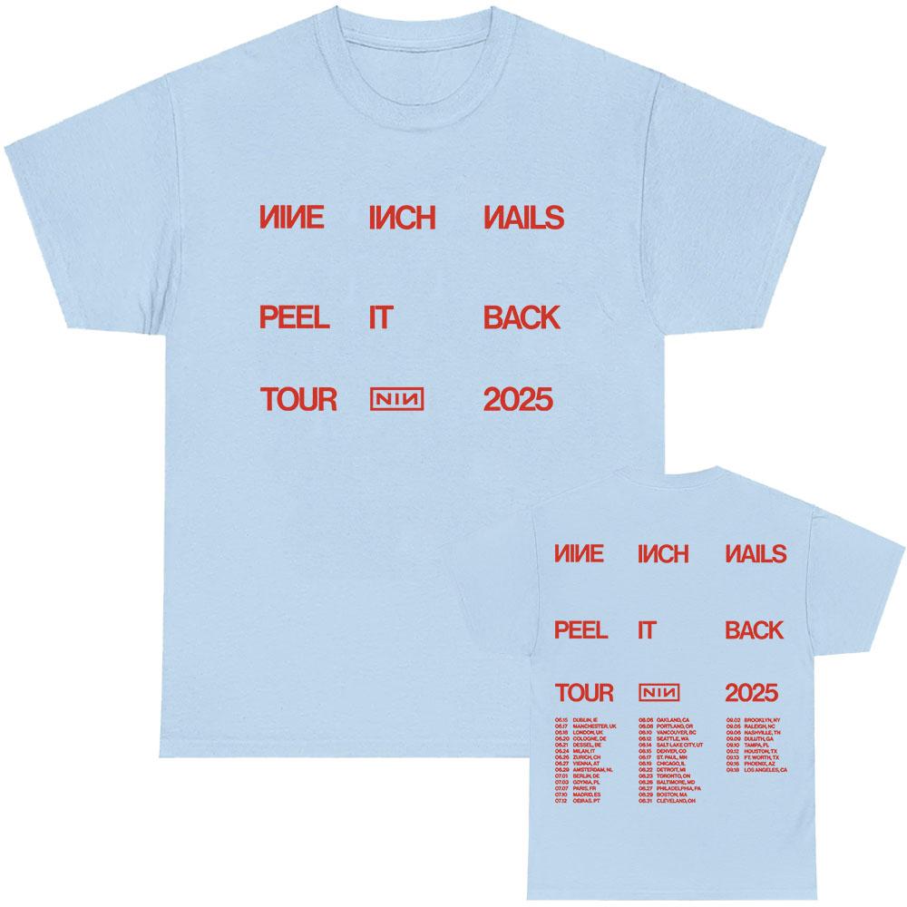 Nine Inch Nails Peel It Back Tour 2025 T-shirt Cotton Summer Short Sleeve Tshirts Hip Hop Unisex Streetwear Casual Men Women Tee