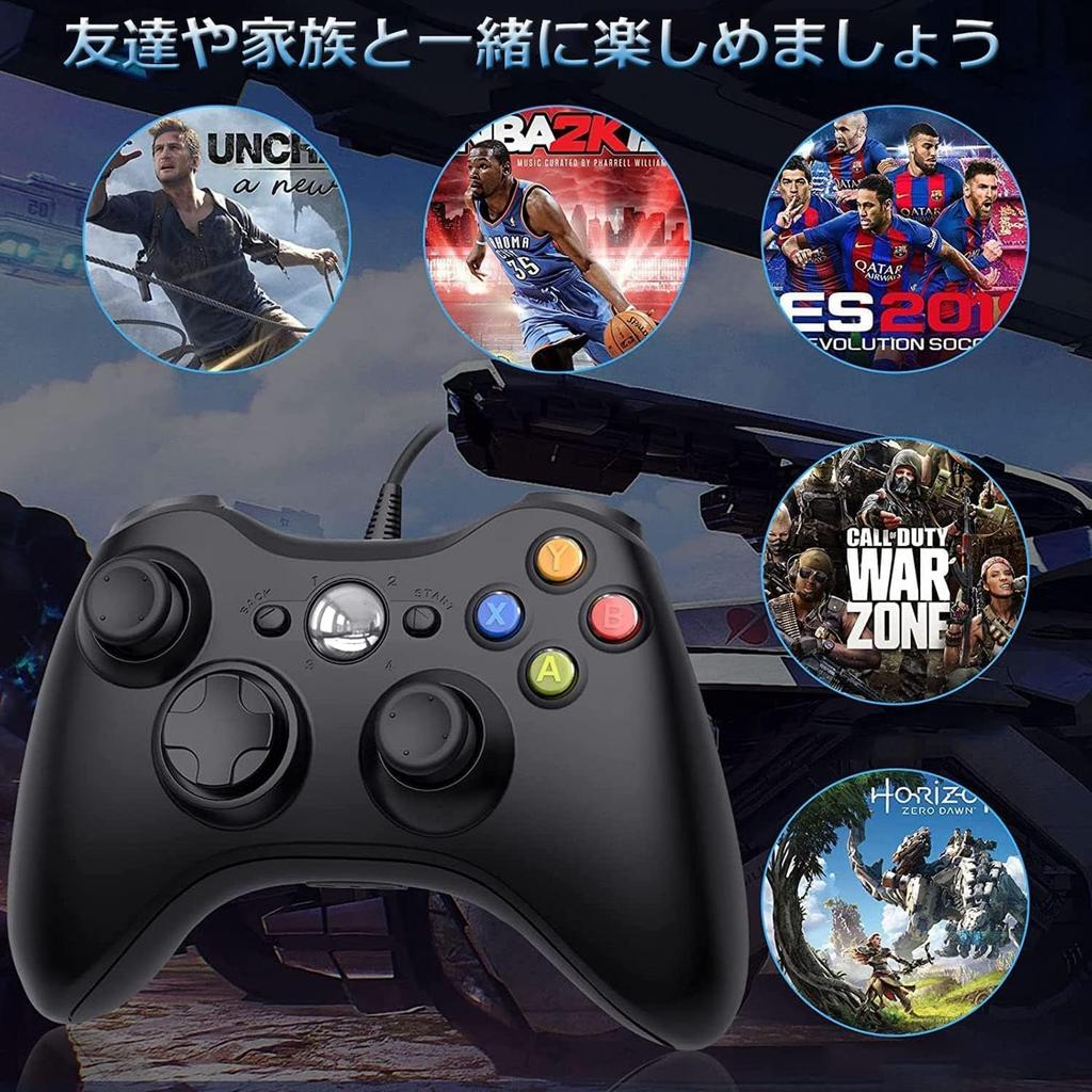 Elnicec Wired Xbox Controller New Xbox 360 PC Wired USB No Ergonomic Dual Upgraded Compatible with Microsoft Xbox Slim Windows and Includes 2 Assist