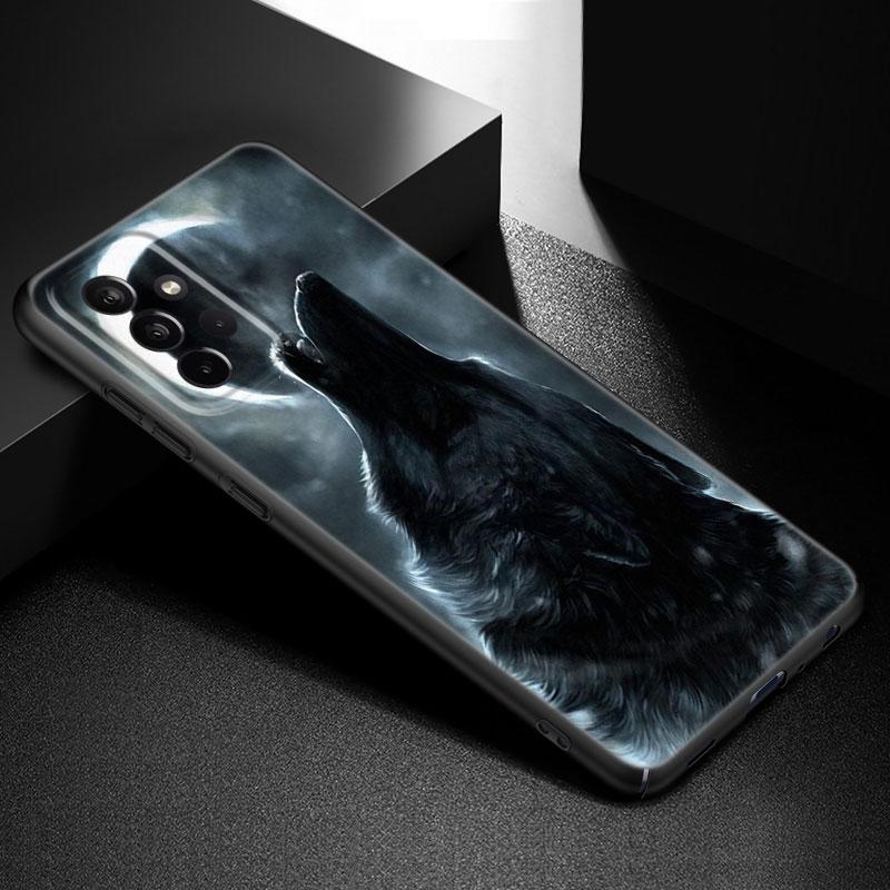 Moon Wolf Howl Phone Case For Samsung Galaxy A21 A30 A50 A52 S A13 A22 A32 A33 A53 A73 5G A11 A12 A31 A51 A70 A71 A72 Cover