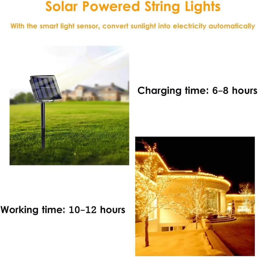 7/12/22/32M Solar Led Fairy Light Outdoor Festoon Led Waterproof Garland String Lights Christmas Party Garden Solar Lamp Decor