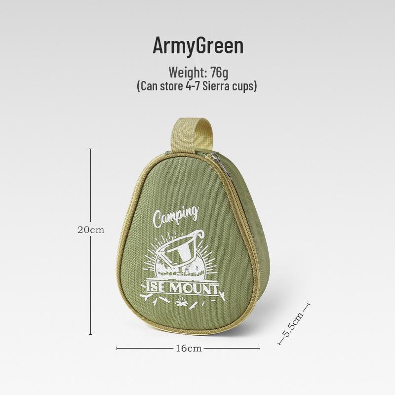 

Large Capacity Outdoor Sierra Cup Storage Tote - Oxford Cloth Camping Bowl & Cutlery Bag армия зеленый