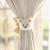 Cute Khaki White Warm Color Plush Bear Flower Curtain Tie Kids Girl Bedroom Livingroom Curtain Folding Bind Rope Home Decoration