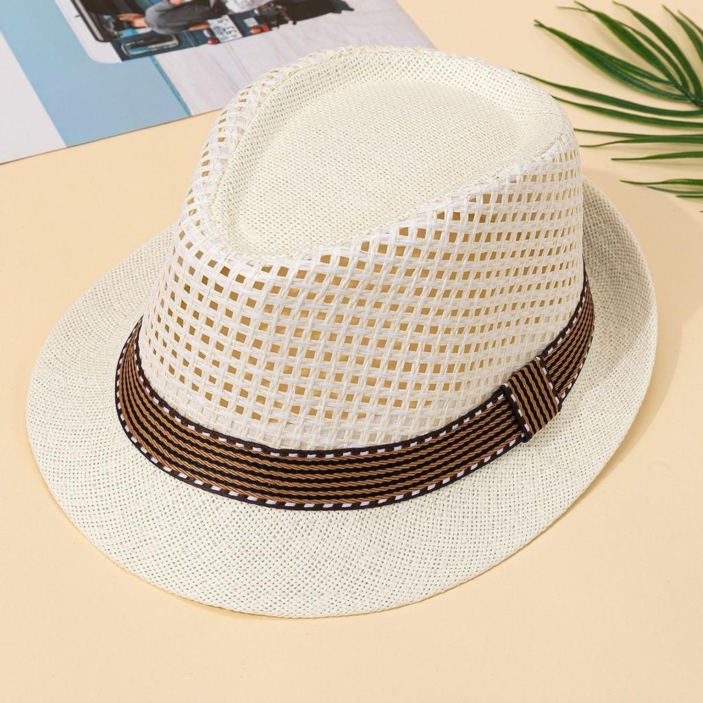 Spring and Summer In the Elderly New Hat Men's Sunshade Sunscreen Hat Top Hat Mesh Breathable Straw Hat Sun Hat Tide