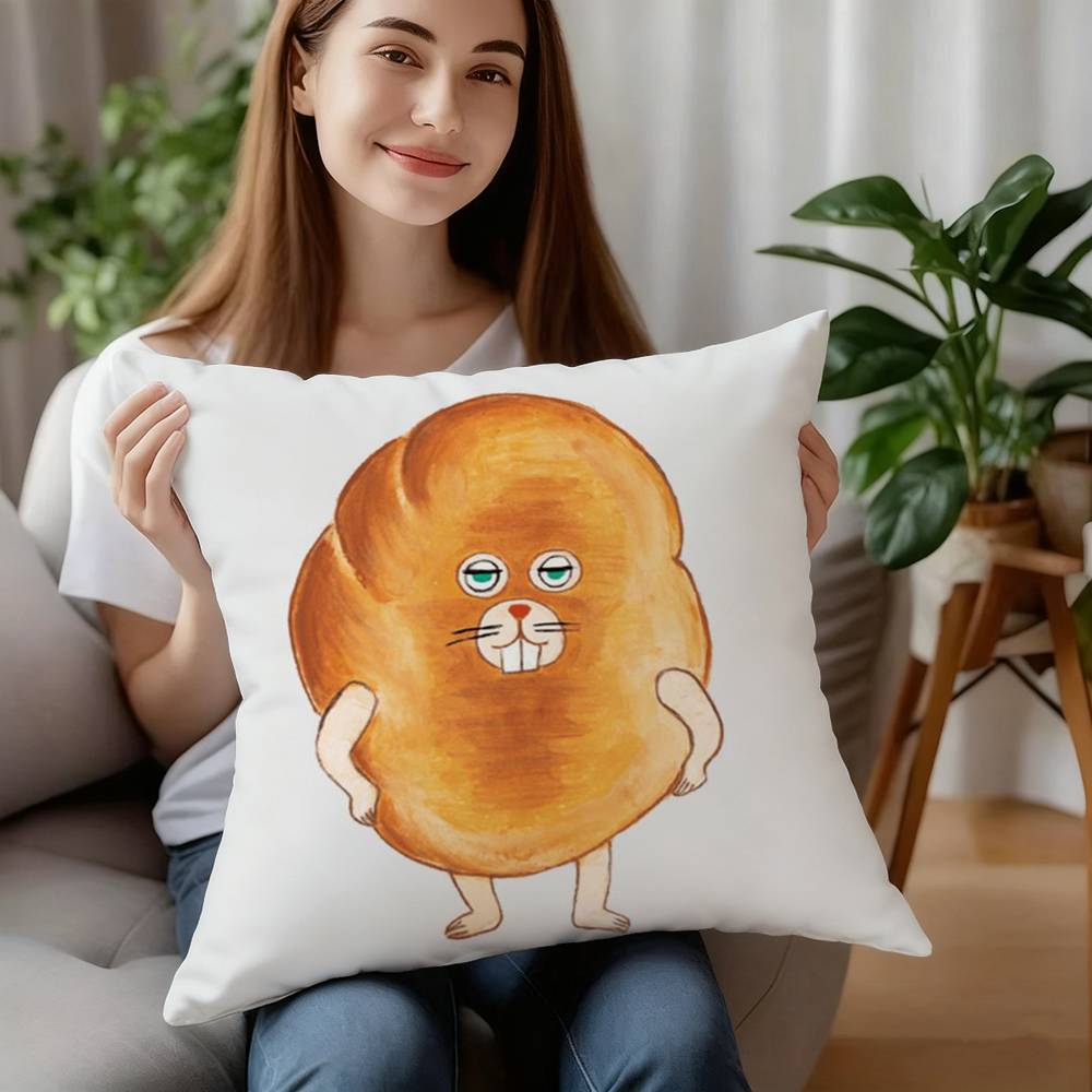Book Bread T-Thief Pillow Case Sofa Decorative Home Double-sided Printing Short Plush Cushion Pillow Cover Holiday Gift