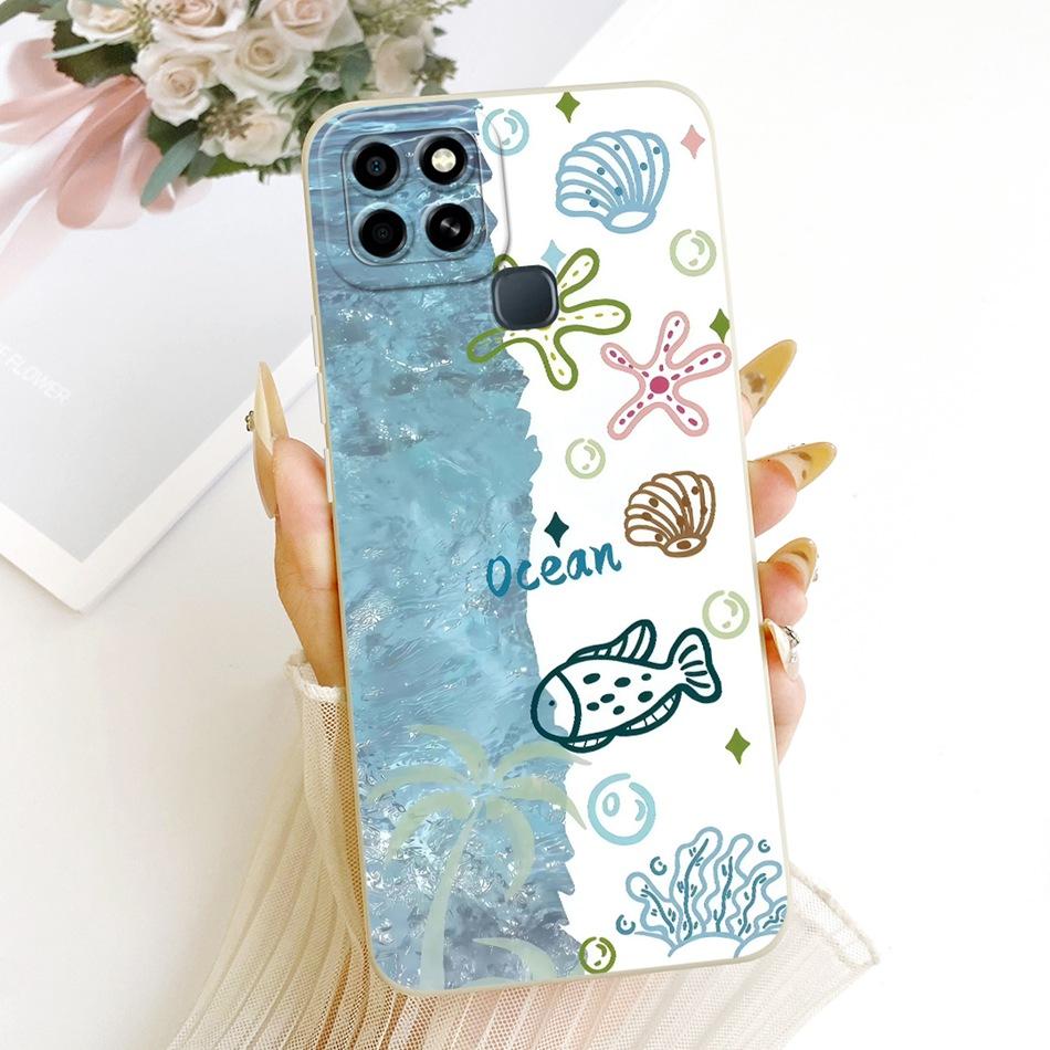 For Infinix Smart 6 X6511 X6511B X6511E Cute Cat Flower Cartoon Phone Case For Infinix Smart6 Shockproof Soft Silicone Bumpers