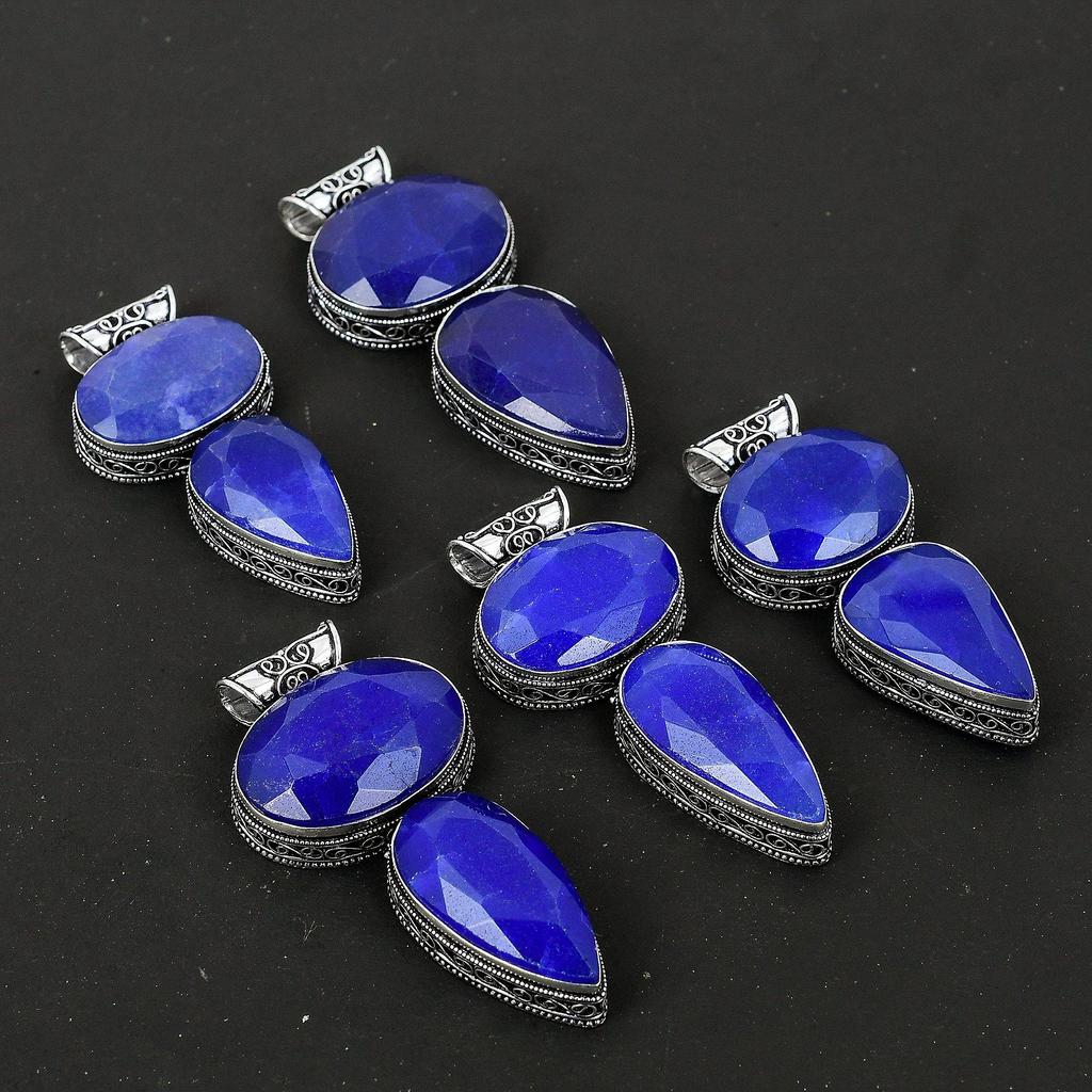 Blue Sapphire Gemstone Handmade 925 Sterling Pendant Lab Created Sapphire, Handmade Gifts Pendant, Gifts For Women, Gifts For Her