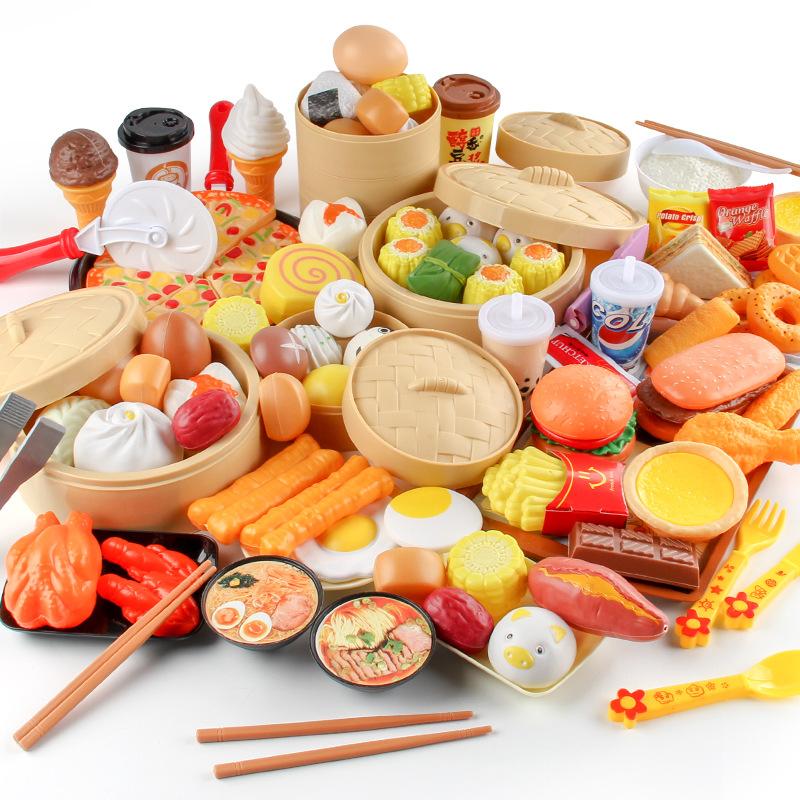 Children'S Educational Simulation Kitchen Food Set, Steamer Bag, Sushi Fritters, Breakfast Burger Set, Play House Toys