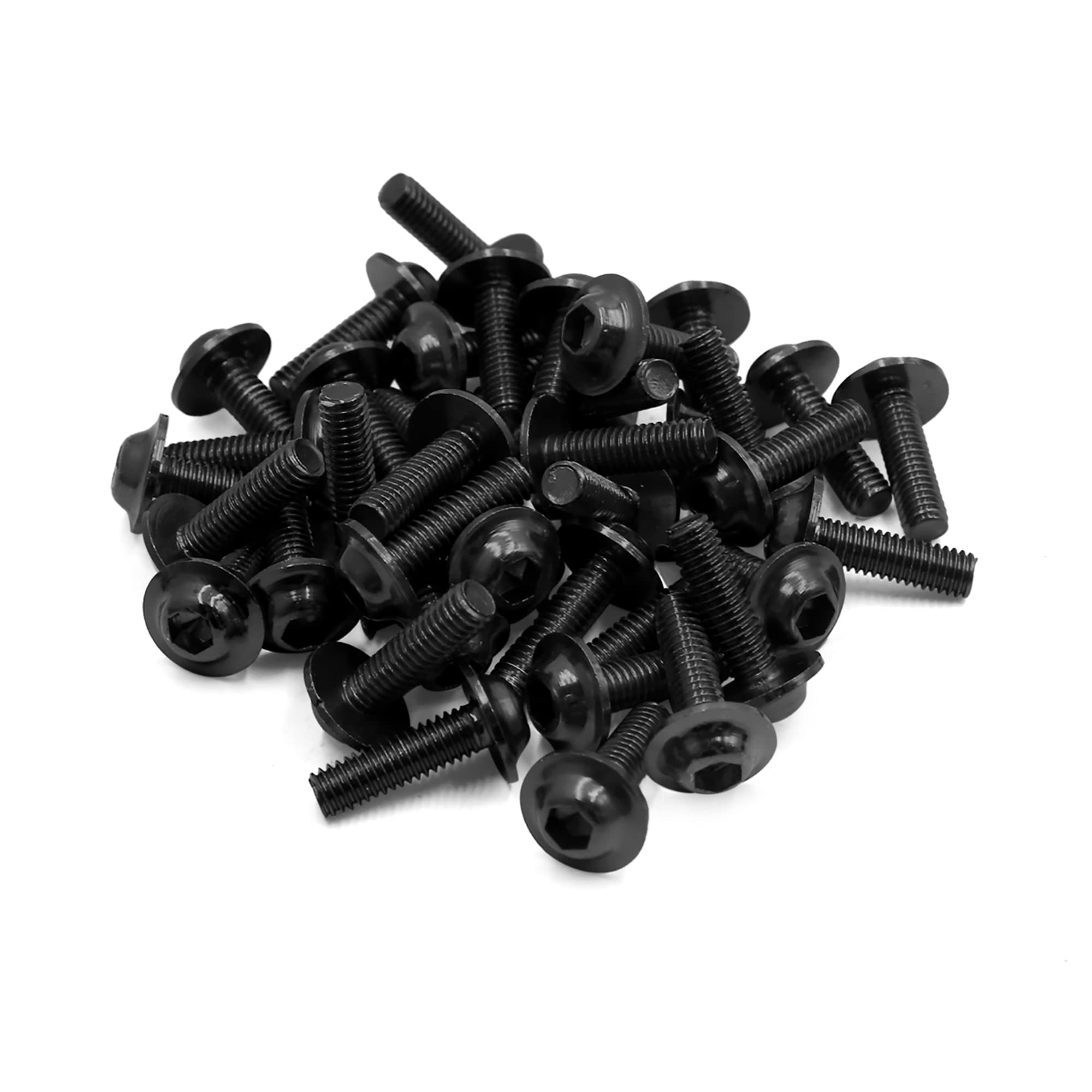 

uxcell Motorcycle Bolt Screws, Hex Socket Bolts, Aluminum Alloy, Black, M6 x 20, 40 Pieces чёрный