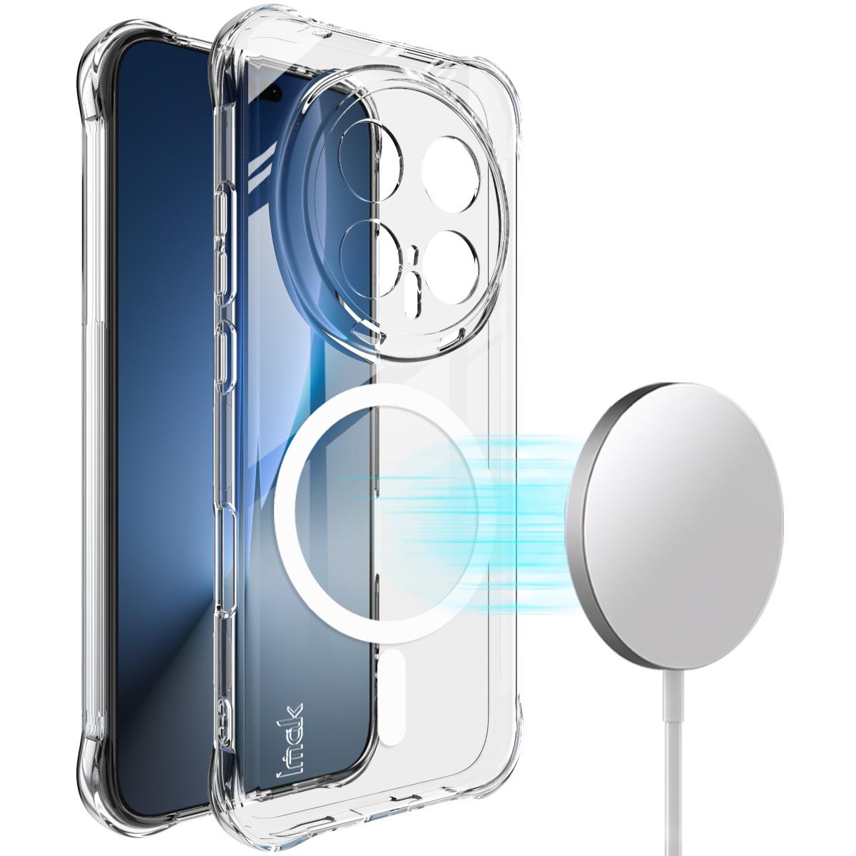 

For Honor Magic 8 Pro 5G Phone Case IMAK Shock-resistant Soft Magnetic Case Honor Magic 8 Pro 5G білий