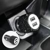 Car Charger Diamond-mounted Car Phone Safety Hammer Charger Dual USB Fast-Charged Diamond Auto Phone Aluminum Alloy Charger